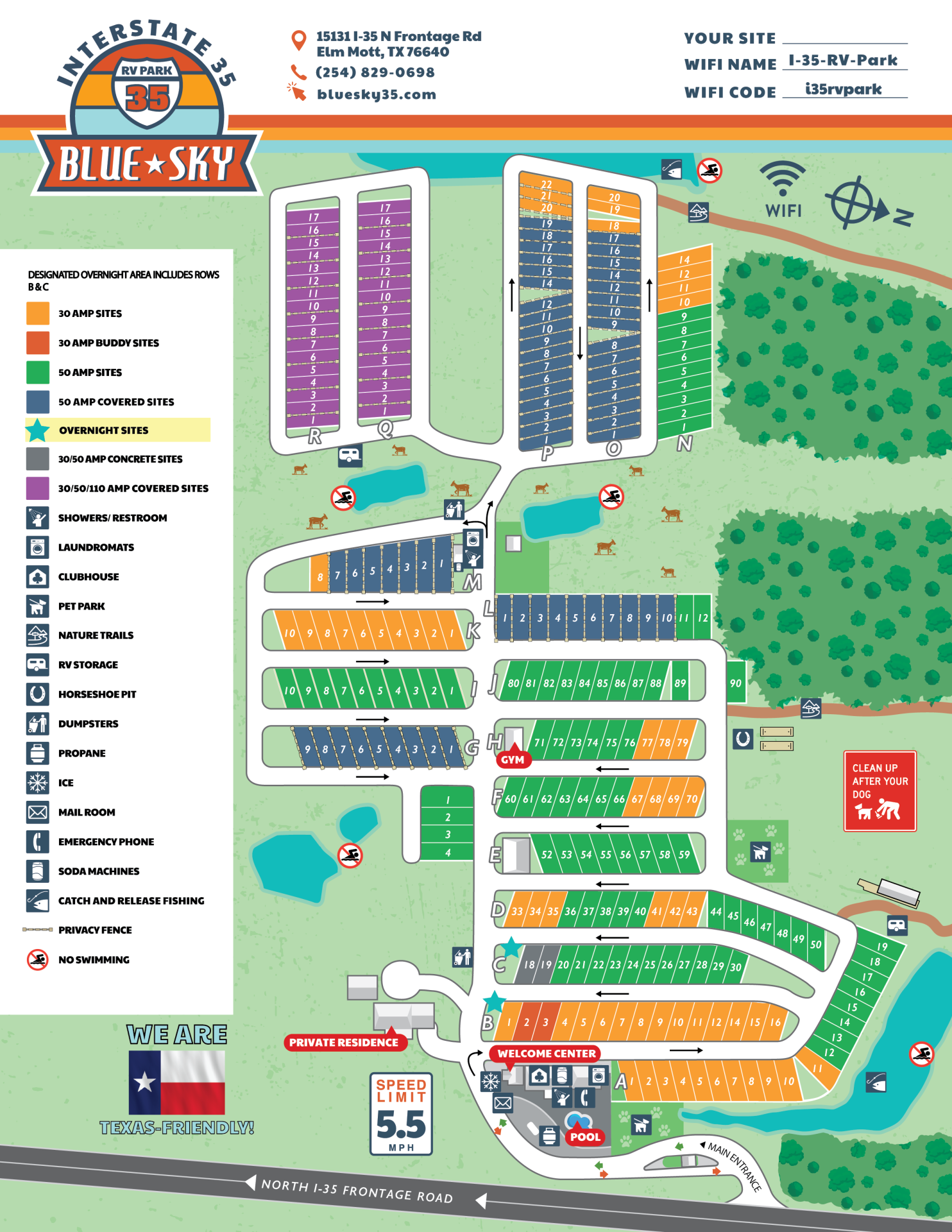 Waco I-35 RV Park map